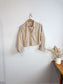 Everlane "The Way Short Shirt in Silky Cotton" in Beige/White Stripe (Size M/L)