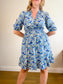 Part Two "SabrinnaPW Floral Dress in Blue/White" (Size M)