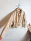 Everlane "The Way Short Shirt in Silky Cotton" in Beige/White Stripe (Size M/L)