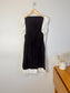 See by Chloe Designer Midi Dress in Black with White Ruffle (Size L)