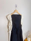 See by Chloe Designer Midi Dress in Black with White Ruffle (Size L)