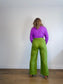 JIGSAW "Silk Front Ruched Waist Top in Purple" (Size L)