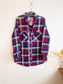 Contemporaine Simons Plaid Button Down in Navy/Red (Size XL)