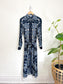 InWear Copenhagen Blue Print Long Sleeve Shirt Dress (Size L)
