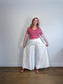 Banana Republic High Rise Wide Leg Linen Pants in White (Size 8)
