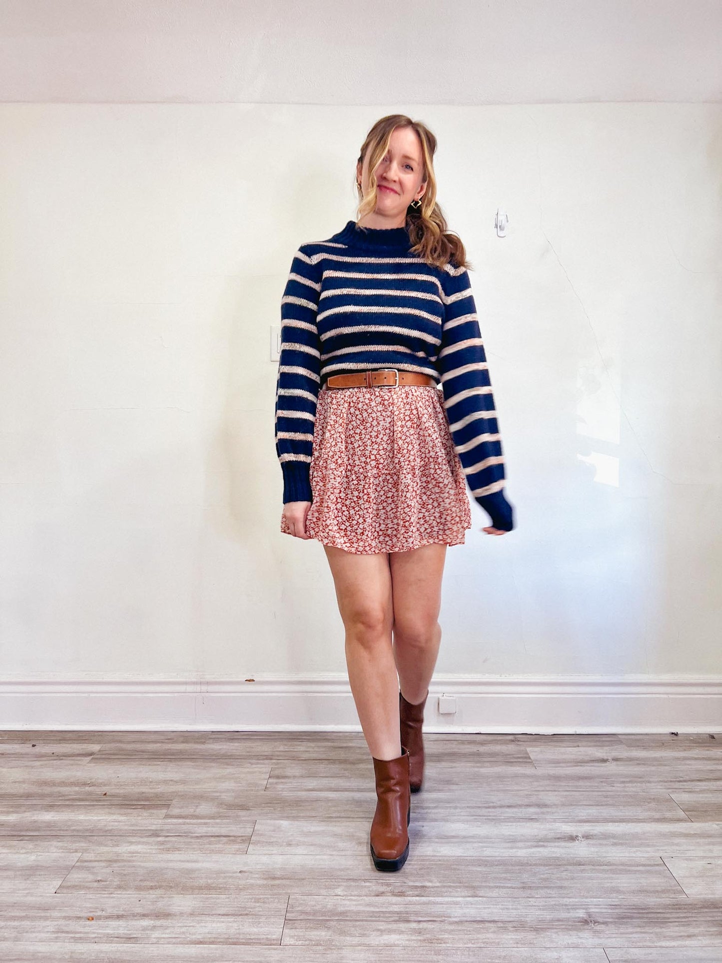 Madewell  Striped Metcalf Chunky Knit Sweater in Navy" (Size M/L)