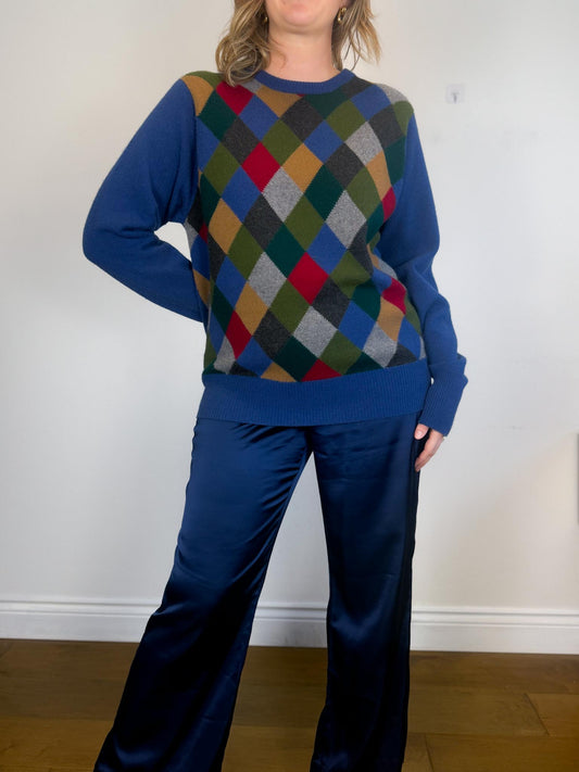 Vintage Dunhill Cashmere Sweater in Plaid SOLD AS IS (Size L)