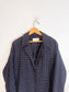 THE GREAT "The Tour Flannel Coat in Navy Checked Twill" (Size S/M)