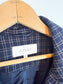 THE GREAT "The Tour Flannel Coat in Navy Checked Twill" (Size S/M)