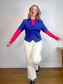 Vintage RODIER Short Sleeve Linen Blazer in Cobalt Blue (Size L)