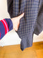THE GREAT "The Tour Flannel Coat in Navy Checked Twill" (Size S/M)