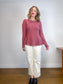Contemporaine Simons Long Sleeve Peplum Top in Dusty Rose NWT (Size XL)