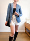 Tibi Designer Velvet Blazer in Blue (Size M)