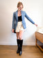 Tibi Designer Velvet Blazer in Blue (Size M)