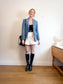 Tibi Designer Velvet Blazer in Blue (Size M)