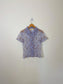 Vintage Annie Thompson Sheer Floral Blouse in Blue (Size S)