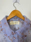Vintage Annie Thompson Sheer Floral Blouse in Blue (Size S)