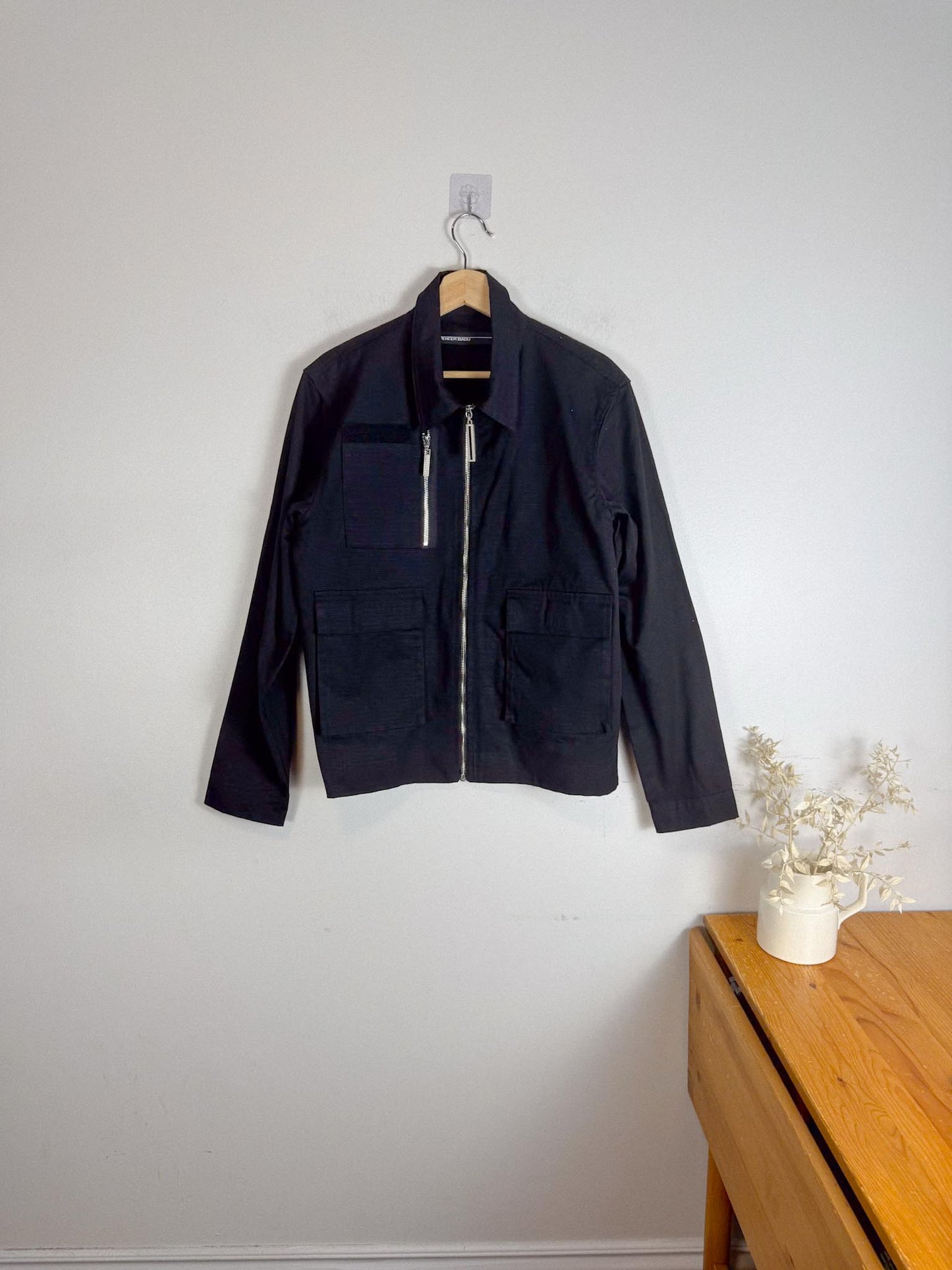 SPENCER BADU Canadian Designer Utility Jacket in Black (Size L)