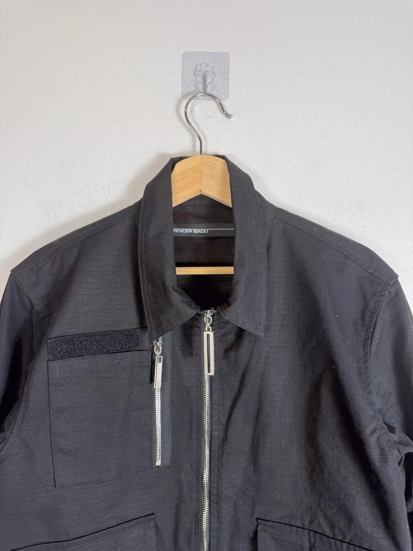 SPENCER BADU Canadian Designer Utility Jacket in Black (Size L)