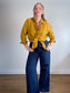 Banana Republic Linen Blouse in Mustard (Size M)