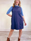 COS Wool Blend Shift Dress with Pockets in Slate Blue (Size L)