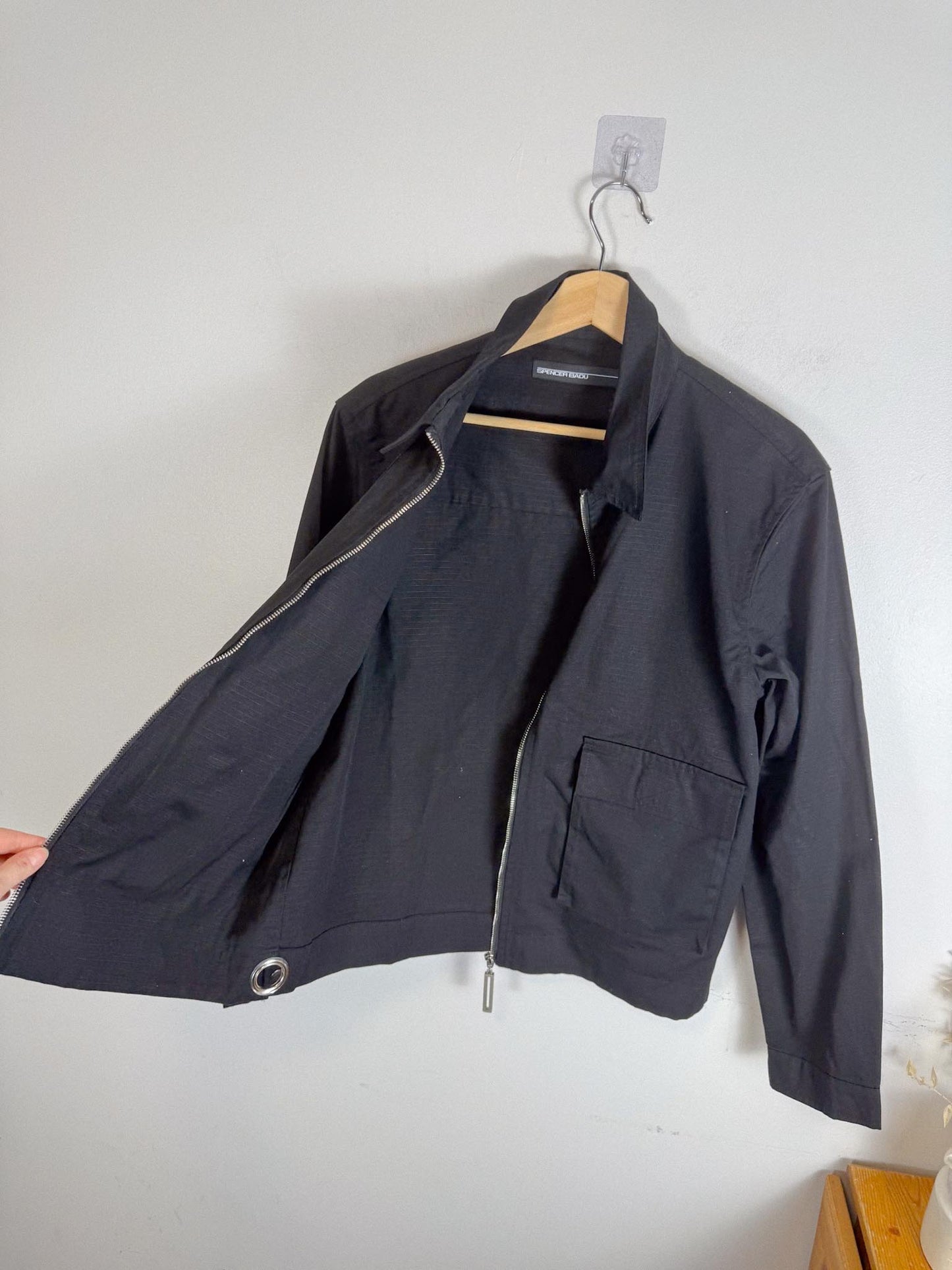 SPENCER BADU Canadian Designer Utility Jacket in Black (Size L)