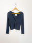 Citizens of Humanity "Aideen Ribbed Henley Top in Charcoal" (Size L)
