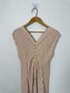 Sandro Striped Midi Dress in Pale Pink , Blue & Mustard (Size S)