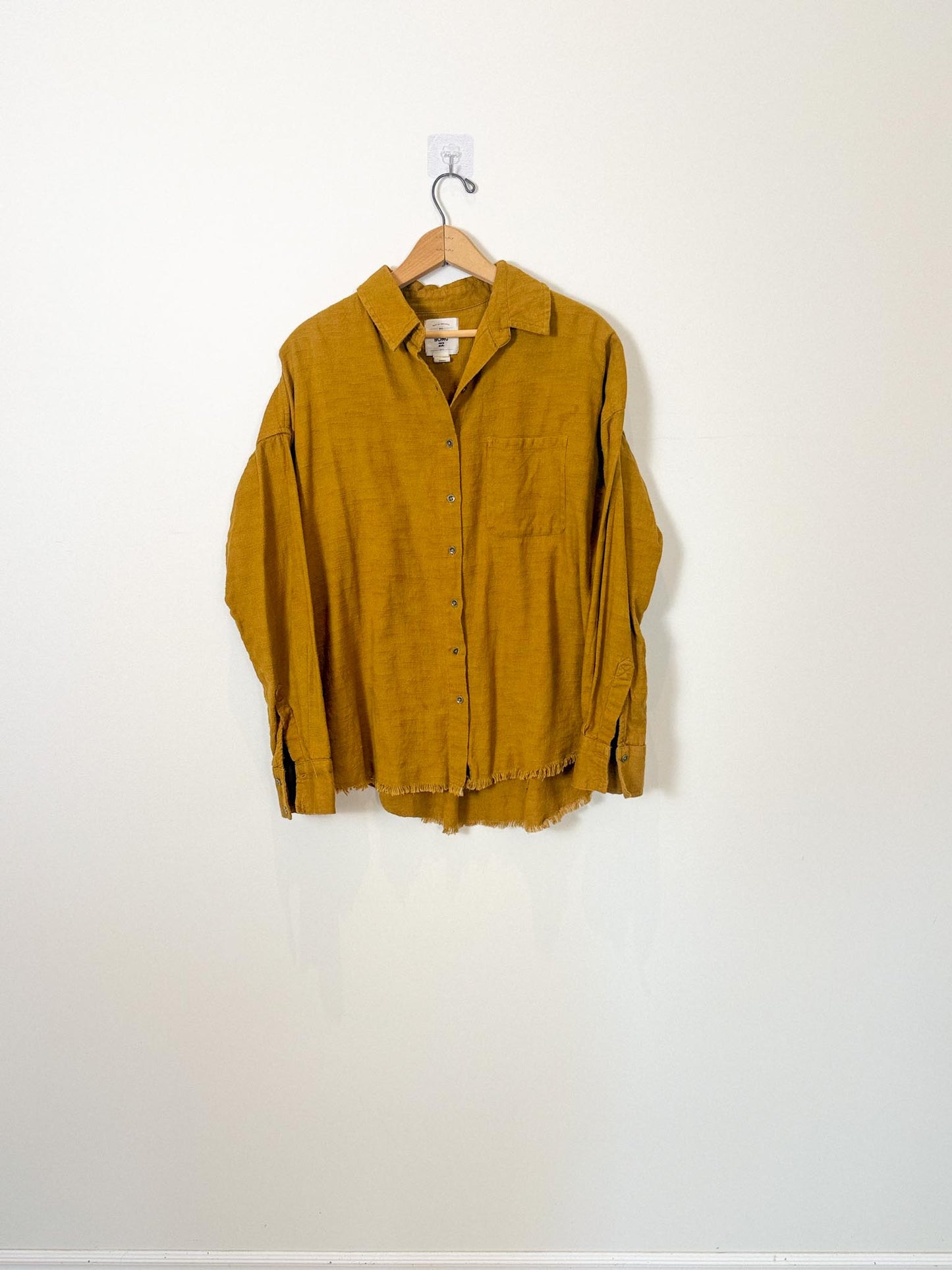 Billabong Cotton Blouse in Mustard (Size S/M)