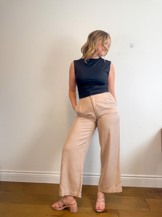 Gentle Fawn "Sabine Wide Leg Pant in Tan" (Size M)