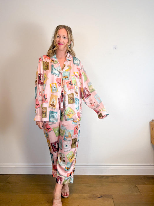KAREN MABON Books Lovers Pyjama Set in Pink (Size XL/2XL)