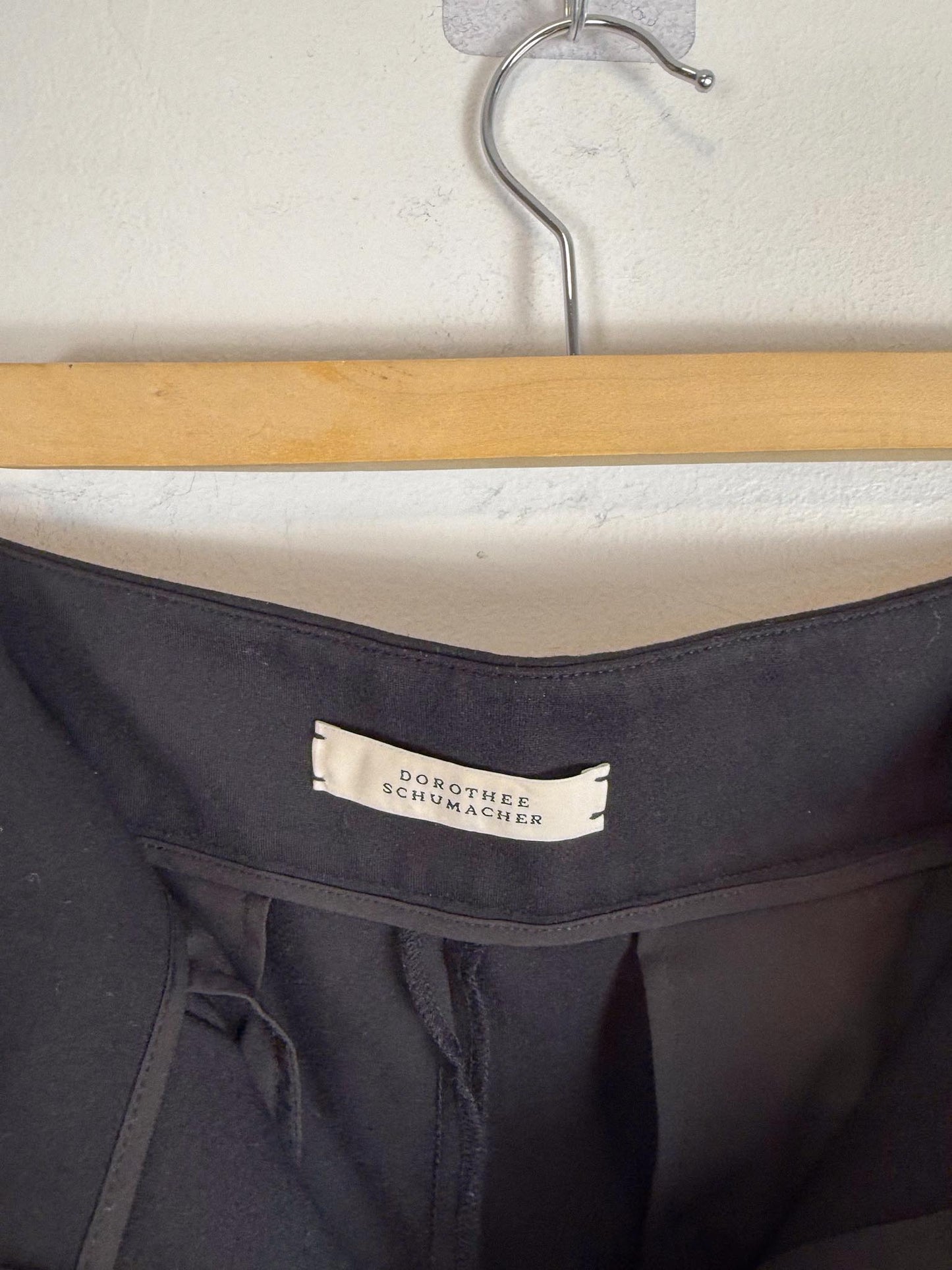 DOROTHEE SCHUMACHER Designer "EMOTIONAL ESSENCE Wide Leg Trousers in Black" (Size XL)