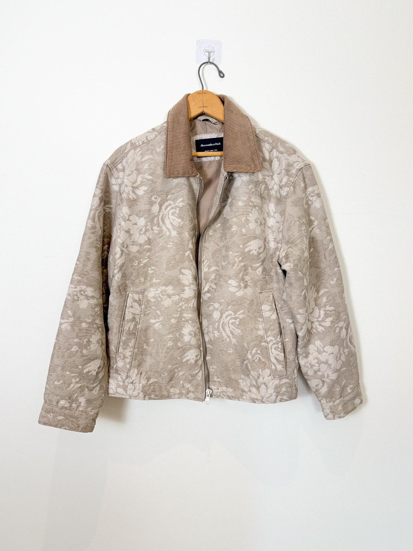 Abercrombie & Fitch "Floral Jacquard Jacket with Corduroy Collar" (Size S/M)