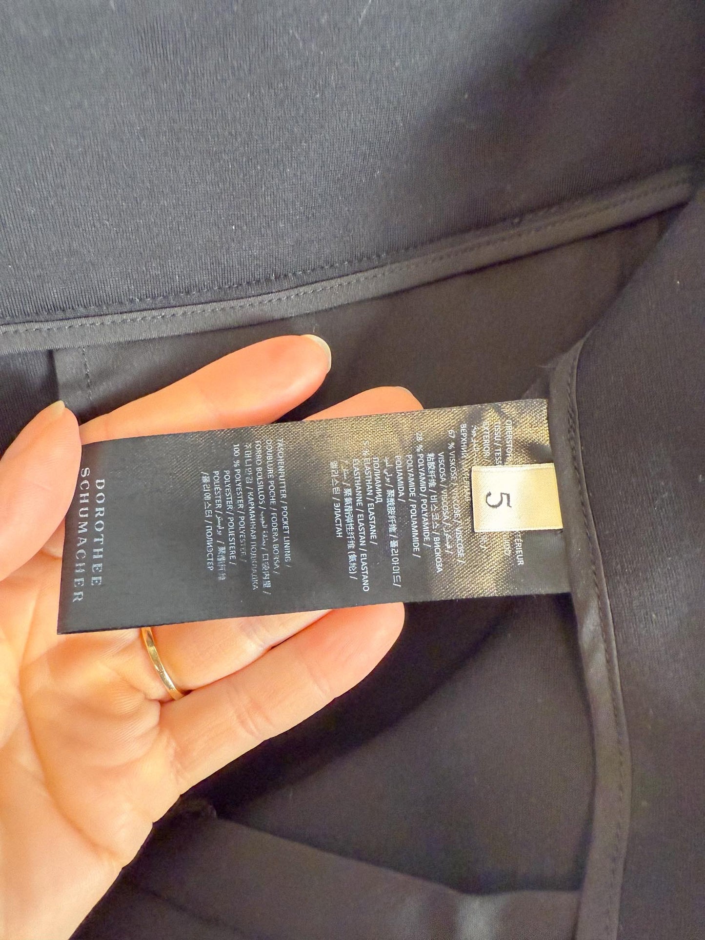 DOROTHEE SCHUMACHER Designer "EMOTIONAL ESSENCE Wide Leg Trousers in Black" (Size XL)