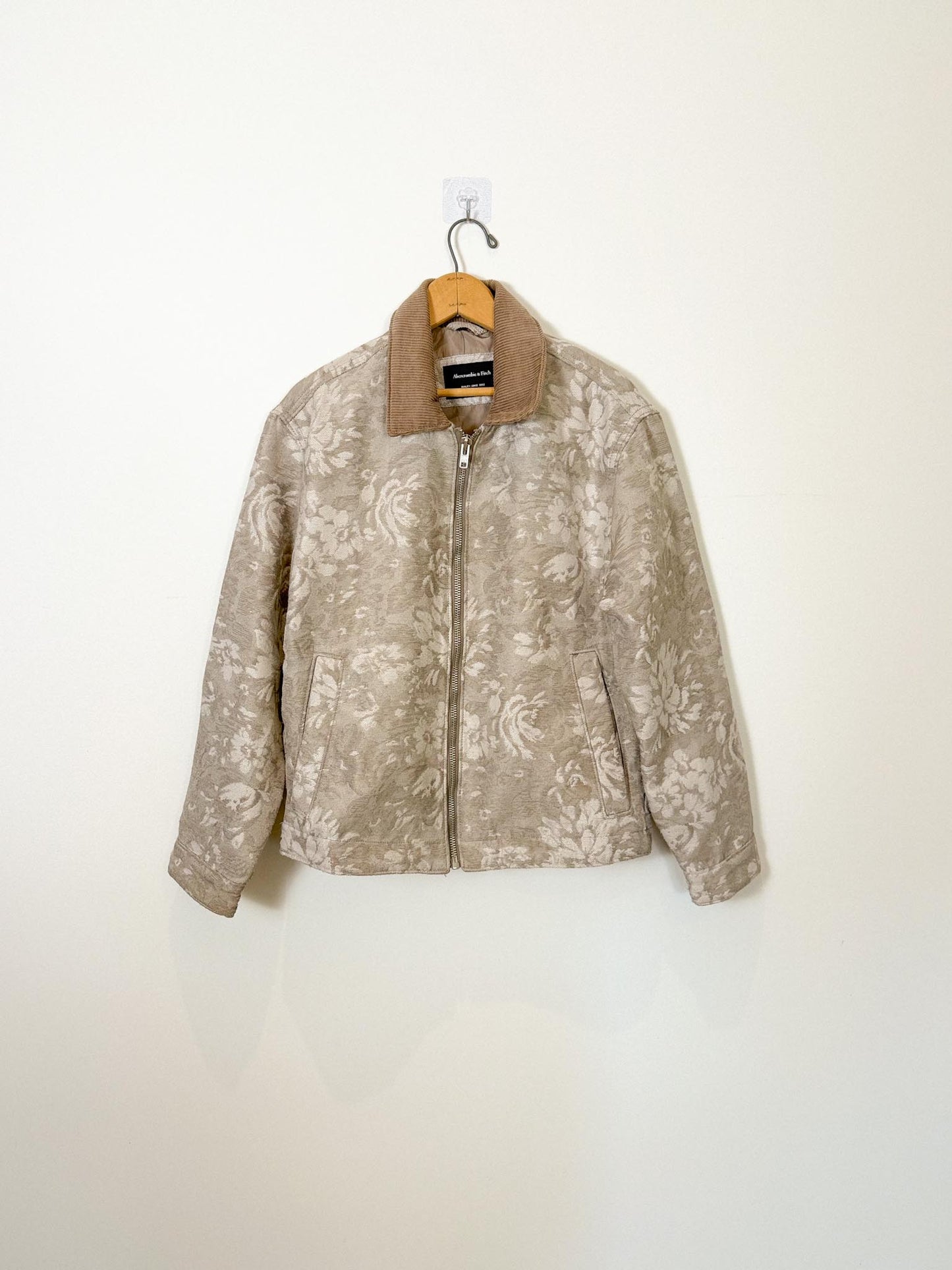 Abercrombie & Fitch "Floral Jacquard Jacket with Corduroy Collar" (Size S/M)