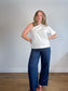 Banana Republic Cotton One Shoulder Top in White (Size L)