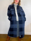 Roots "The Park Plaid Seymour Long Wool Coat in Navy" (Size XL)