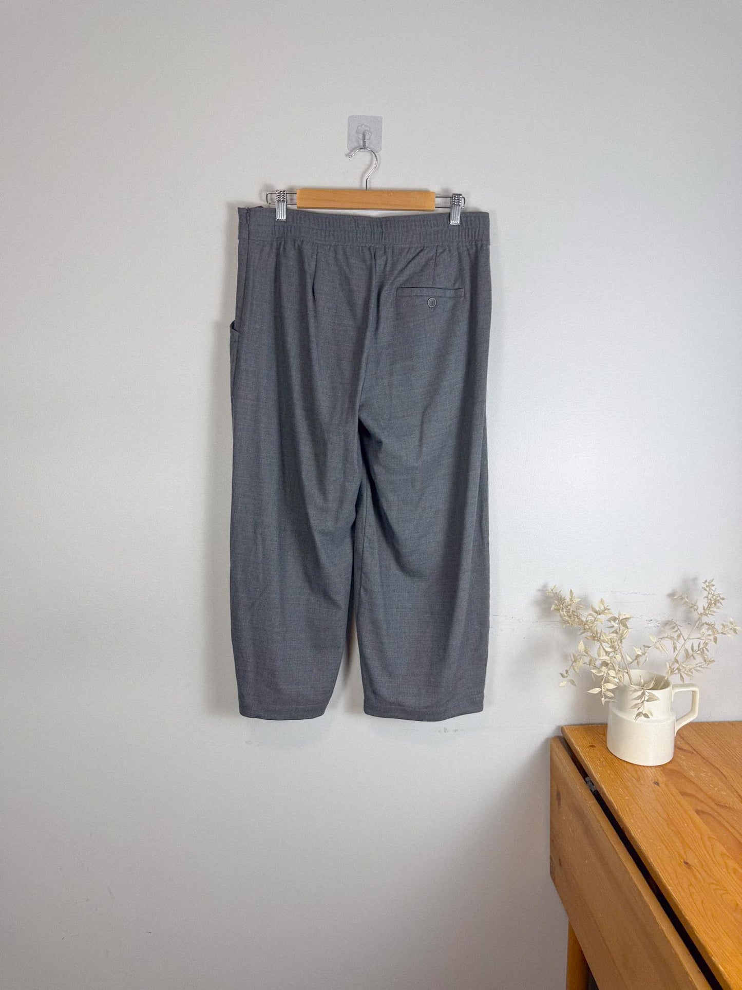 Eileen Fisher Wool Wide Leg Culottes in Grey (Size S/M)