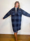 Roots "The Park Plaid Seymour Long Wool Coat in Navy" (Size XL)