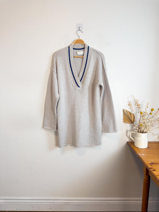 Wilfred  Free Merino Wool "Vanders Sweater Dress in Grey/Blue" NWT SOLD AS IS (Size L)