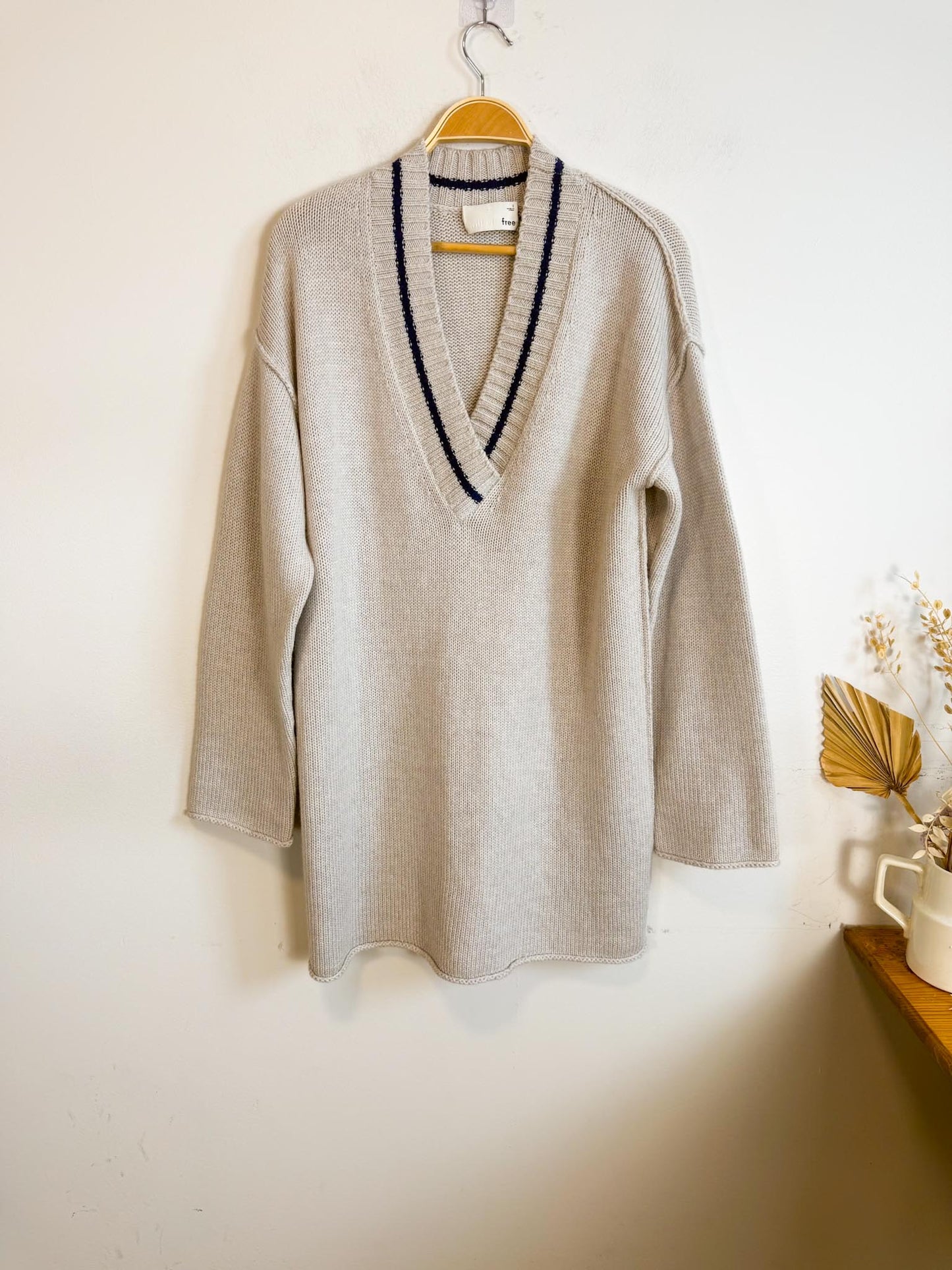 Wilfred  Free Merino Wool "Vanders Sweater Dress in Grey/Blue" NWT SOLD AS IS (Size L)