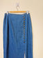Vintage Midi Denim Skirt with Button Detail (Size L/XL)