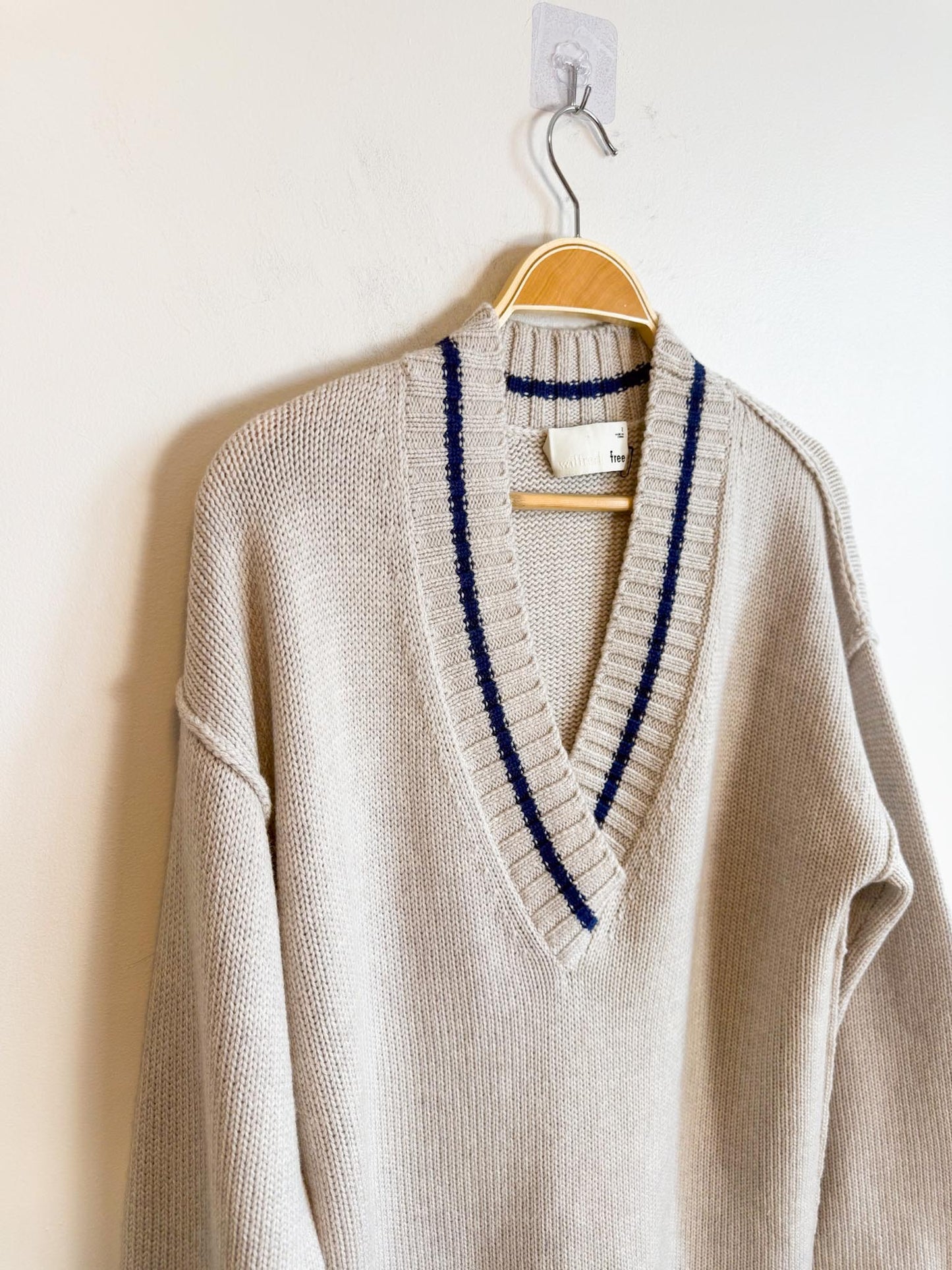 Wilfred  Free Merino Wool "Vanders Sweater Dress in Grey/Blue" NWT SOLD AS IS (Size L)