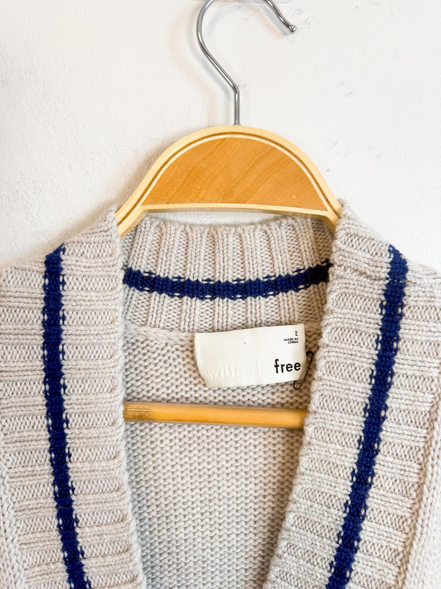 Wilfred  Free Merino Wool "Vanders Sweater Dress in Grey/Blue" NWT SOLD AS IS (Size L)