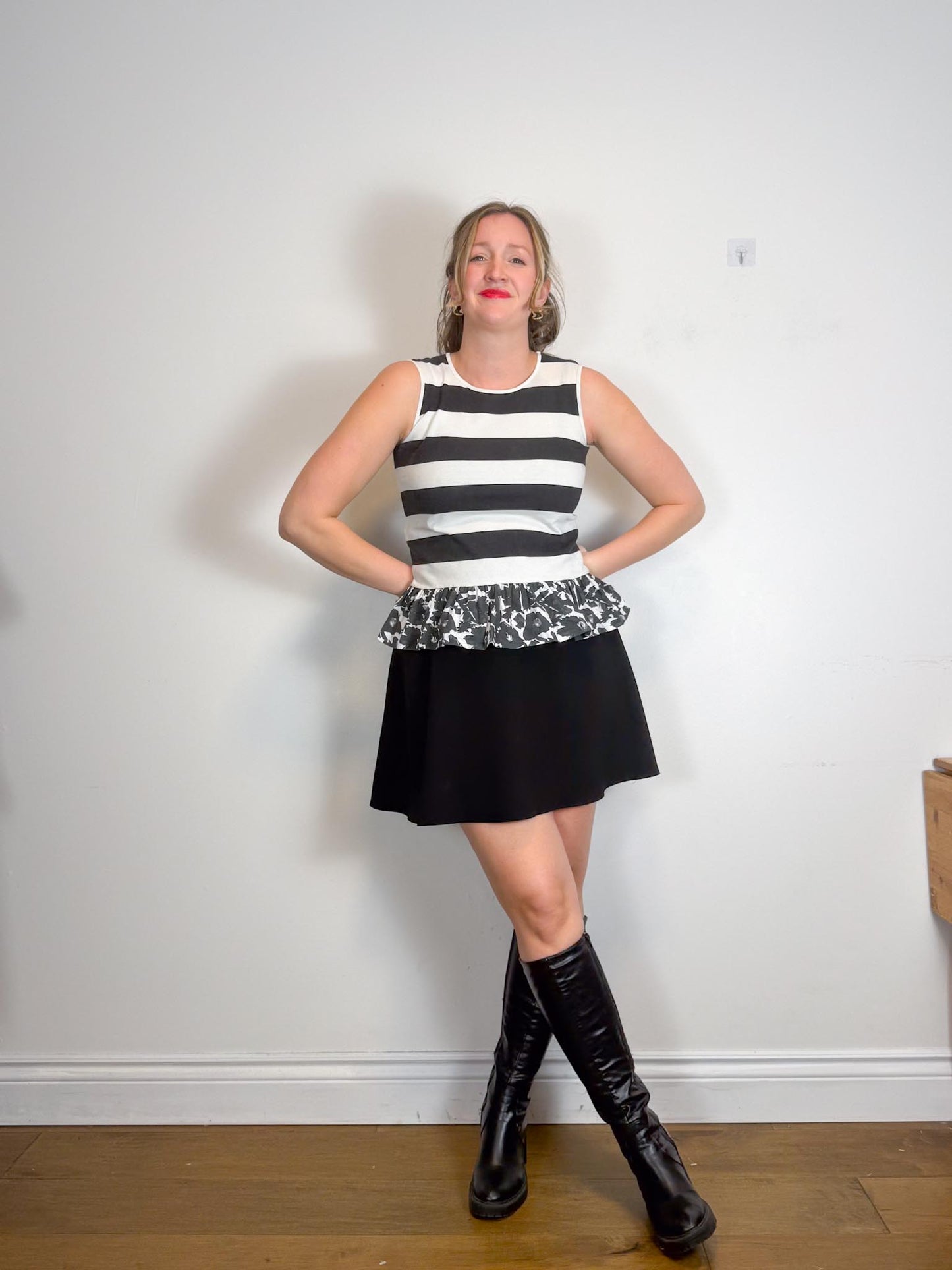 Judith & Charles Mini Skirt in Black (Size 12)