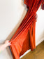 BALTIC BORN "Meghan Velvet Wrap Maxi Dress" in Rust (Size L)