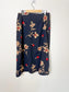 Vintage Floral Midi Skirt in Navy Floral (Size L)