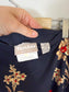 Vintage Floral Midi Skirt in Navy Floral (Size L)