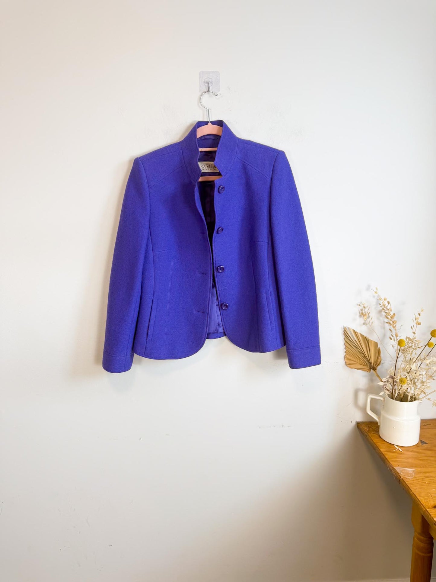 Vintage BASLER Wool Blazer in Purple (Size S/M)