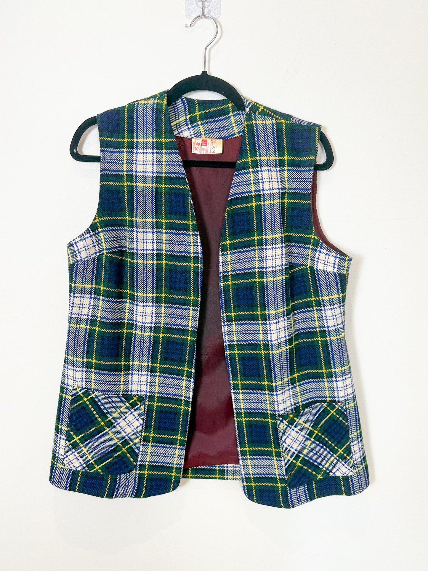 Vintage Plaid Wool Vest (Size M/L)